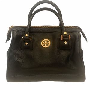Tory Burch black pebbled leather doctor satchel